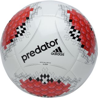 adidas Predator Glider Soccer Ball   Size 5, White/red