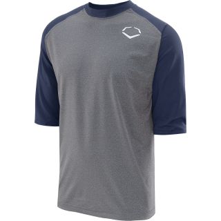 EVOSHIELD Mens Captains Logo Performance 3/4 Sleeve Baseball T Shirt   Size