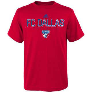 adidas Youth FC Dallas Sideline Short Sleeve T Shirt   Size Large, Dk.red