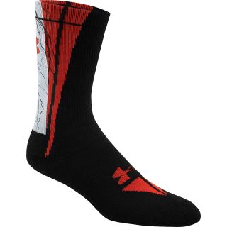 UNDER ARMOUR Mens Ignite Sublimate Crew Socks   Size Large, Black/red