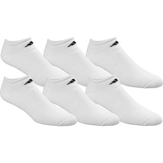 adidas Mens Athletic No Show Socks   6 Pack   Size Large, White/black