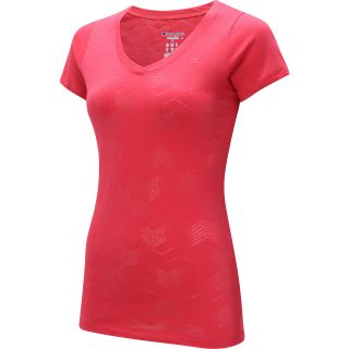 CHAMPION Womens Burnout Short Sleeve T Shirt   Size Medium, Fiery Red