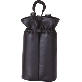 Picnic Plus Double Bottle Pouch, Black Faux Leather (PSM 113BLL)