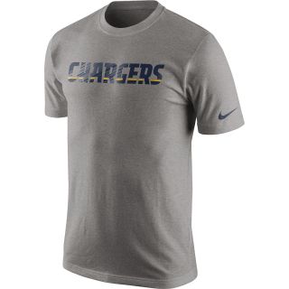 NIKE Mens San Diego Chargers Wordmark Short Sleeve T Shirt   Size Xl, Dk.grey