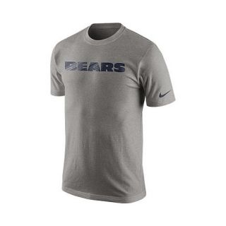 NIKE Mens Chicago Bears Wordmark Short Sleeve T Shirt   Size Small, Dk.grey