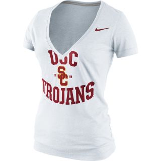 NIKE Womens USC Trojans School Tribute Tri Blend V Neck T Shirt   Size Medium,