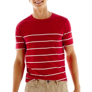 ARIZONA Engineer Striped Tee, Red, Mens