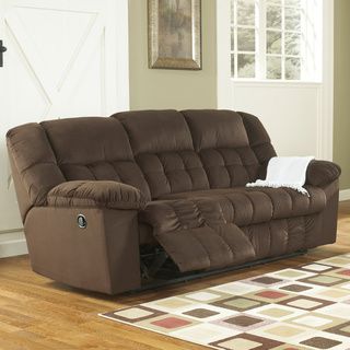 Signature Designs By Ashley Lowell Chocolate Reclining Sofa