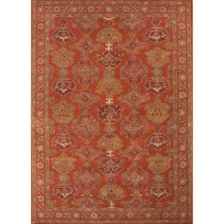 Hand tufted Traditional Floral Red/ Orange Rug (36 X 56)