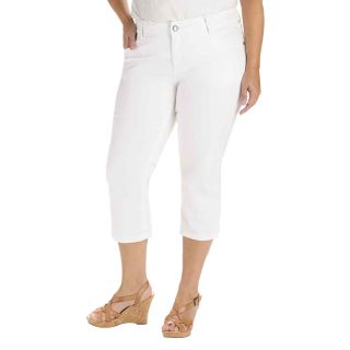Lee Made To Fit Capris, White, Womens