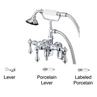 Water Creation F6 0018 01 Vintage Classic Adjustable Centertub Faucet W/ Down Spout Swivel Wall Conn Handheld Shower