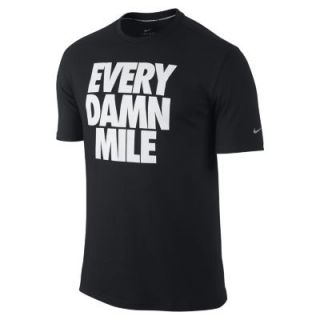 Nike Run Every Damn Mile Mens T Shirt   Black