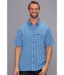 Columbia Declination Trail S/S Shirt   Tall Mens Short Sleeve Button Up (Blue)