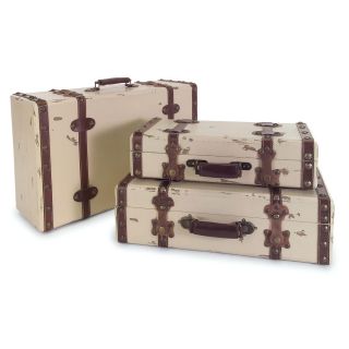 Regent Vintage Ivory Suitcases (set Of 3)