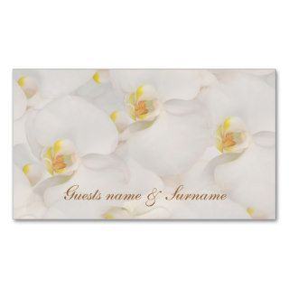 Orchid table placement wedding seating business cards