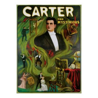 Carter The Mysterious ~  Vintage Magic Act Print