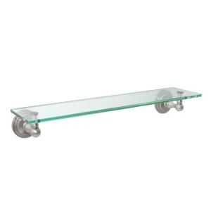 Gatco Marina 22.75 in. W Vanity Glass Shelf in Satin Nickel 5850