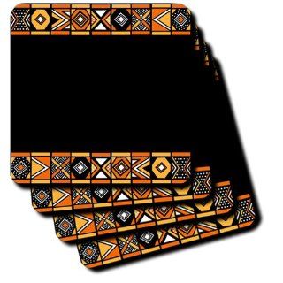 cst_76554_1 InspirationzStore African Patterns   Traditional African Pattern   Art of Africa Inspired by Zulu Beadwork Geometric designs   Ethnic   Coasters   set of 4 Coasters   Soft Kitchen & Dining