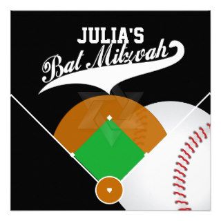 PixDezines baseball diamond/ Bar Mitzvah Custom In Personalized Invite