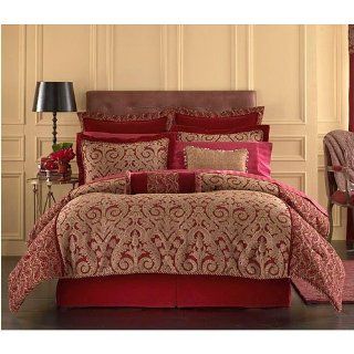 Queen Red and Gold Comforter Set  