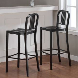 Charcoal Metal Bar Stools (Set of 2) Bar Stools