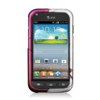 Aimo Wireless SAMI547PCIMT064 Hard Snap On Image Case for Samsung Galaxy Rugby Pro i547   Retail Packaging   Hot Pink/Flowers and Butterfly Cell Phones & Accessories