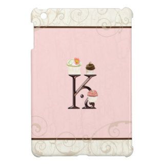 Custom Cupcake Letter K Monogram Dessert Bake iPad Mini Cover