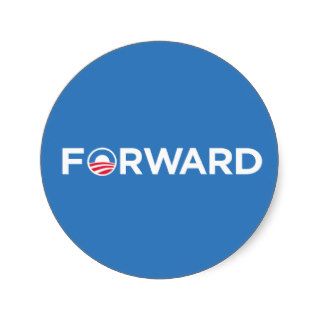 Obama Biden 2012 Forward (White on Light Blue) Round Stickers