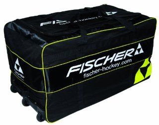 Fischer Hockey Senior Pro Goalie Wheel Bag, Black with Sulfur  Sports & Outdoors