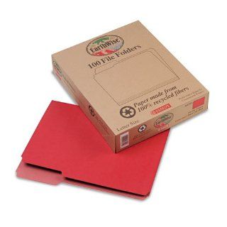 Pendaflexamp;reg; Earthwiseamp;reg;   Recycled File Folders, 1/3 Cut Top Tab, Letter, Red, 100/Box   Sold As 1 Box   A colorful and conscientious choice, 100% recycled folders. 