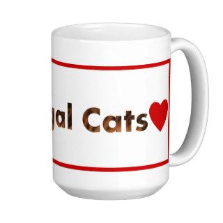 Hearts an Bengal Cat Text Mugs