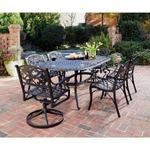 Home Styles Biscayne Black 7 Piece Patio Dining Set (4 Stationary/2 Motion) 5554 3358