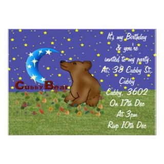 Cubby Bear Invitation