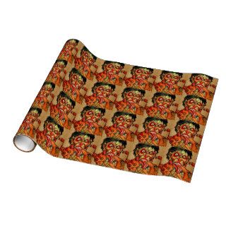 zombie eating bacon cat wrapping paper