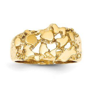 14k Yellow Gold Men's Nugget Ring. Metal Wt  7.76g Jewelry