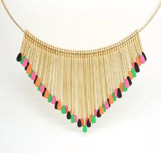 Fashion Match Stick Tassels Short Circle Necklace Clavicle Necklace Jewelry