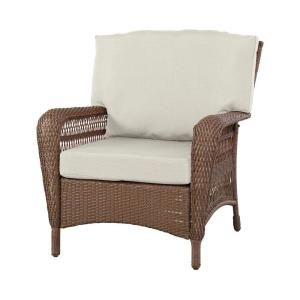 Martha Stewart Living Charlottetown Brown All Weather Wicker Patio Lounge Chair with Bare Cushion 55 509556/1