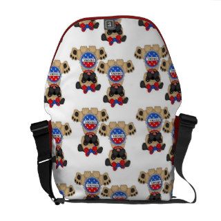 Pro Obama Pug Messenger bag (girl pug)