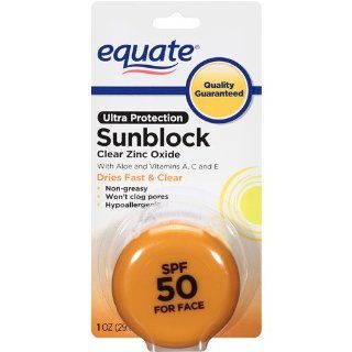 Equate Clear Zinc Oxide Sunscreen Cream SPF 50, 1 fl oz  Zinc Oxide Ointment Clear  Beauty