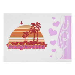 tropical palm trees hawaii bachelorette party posters
