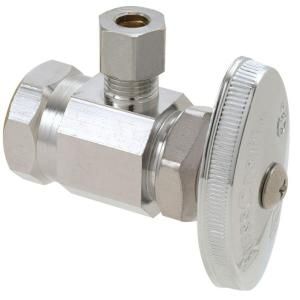 BrassCraft 1/2 in. FIP Inlet x 1/4 in. OD Compression Chrome Plated Brass Multi Turn Angle Valve, No Lead OR07X C1