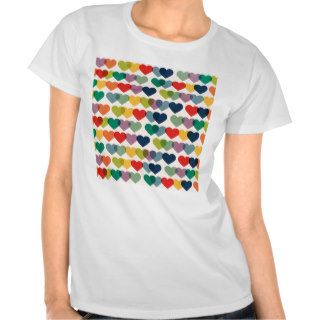 PAPER019 COLORFUL HEARTS PATTERNS TEMPLATES LAYERE T SHIRT