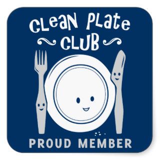 Clean Plate Club Square Sticker
