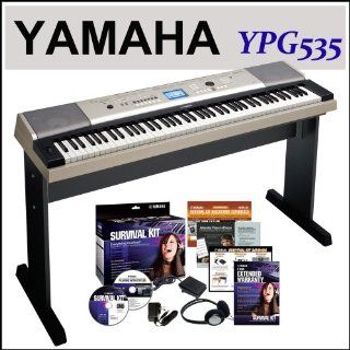 Yamaha YPG 535 88 key Portable Grand Graded Action USB Keyboard with Matching Stand and Sustain Pedal + Yamaha SK88 Survival Kit for 88 Key YPG Series Keyboards (Includes Headphones and Power Adapter) Musical Instruments