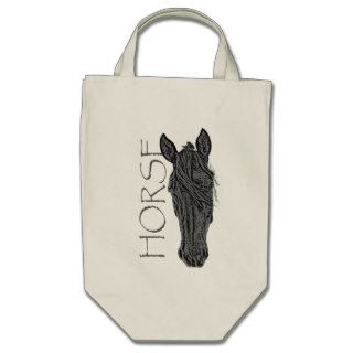 Horse Text with Horse Head Canvas Bag