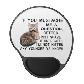 Ask The Kitten With A Mustache A Question Gel Mouse Pads