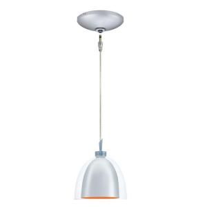 JESCO Lighting Low Voltage Quick Adapt 5.125 in. x 103.375 in. Satin Nickel/Orange Pendant and Canopy Kit KIT QAP215 SNOR A