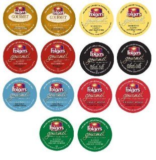 14 Count   Folgers Gourmet Selections Variety Coffee K Cup For Keurig K Cup Brewers (7 different flavors)  Coffee Brewing Machine Cups  Grocery & Gourmet Food