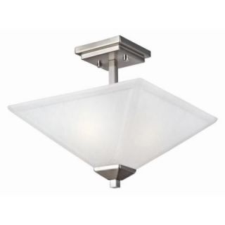 Design House Torino 2 Light Satin Nickel Semi Flush Light Fixture 514802
