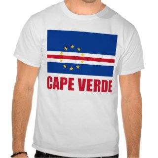 Cape Verde Flag Red Text Light T Shirts